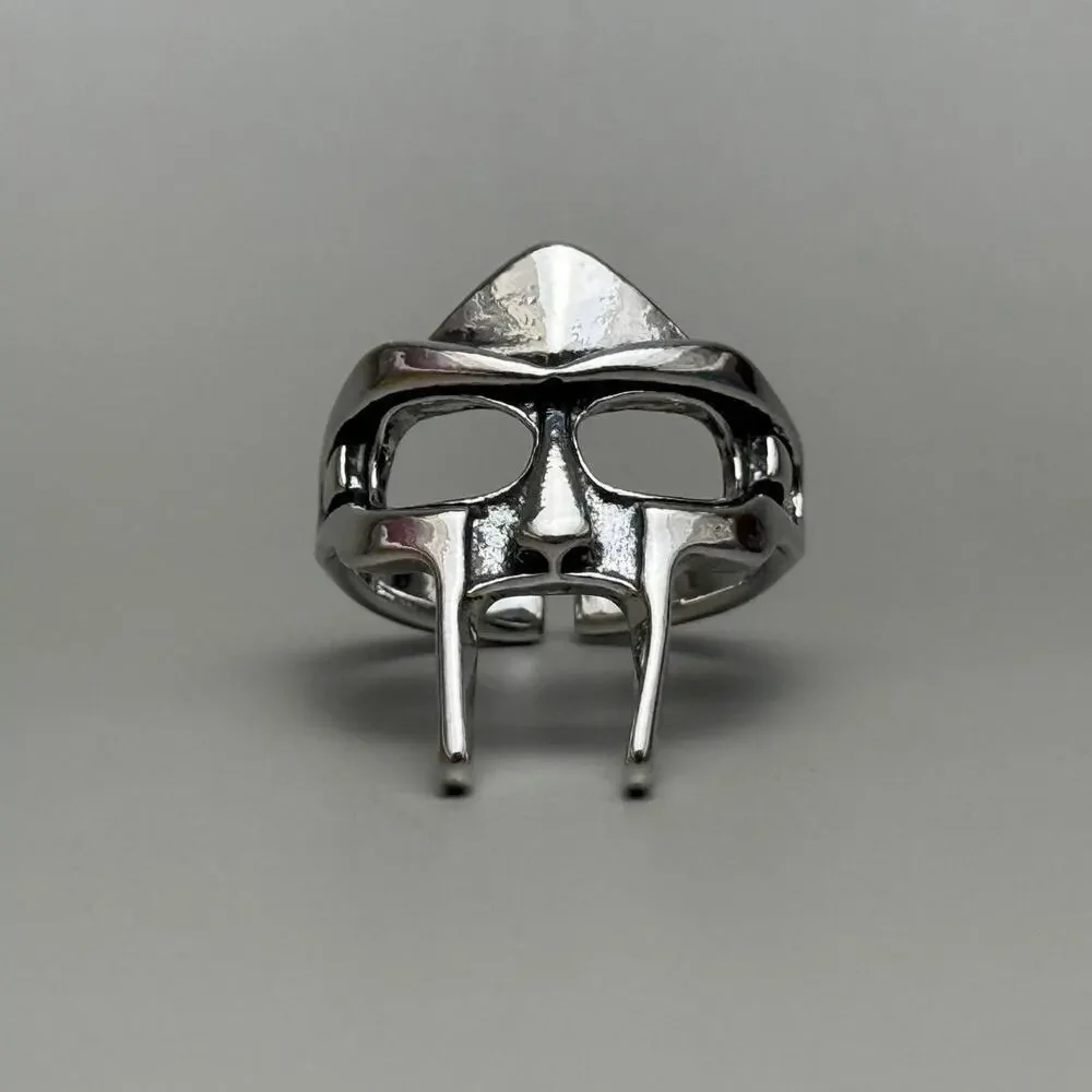 Y2K Vintage Silver MF Doom Mask Ring – Size 9, Unisex, Brand New